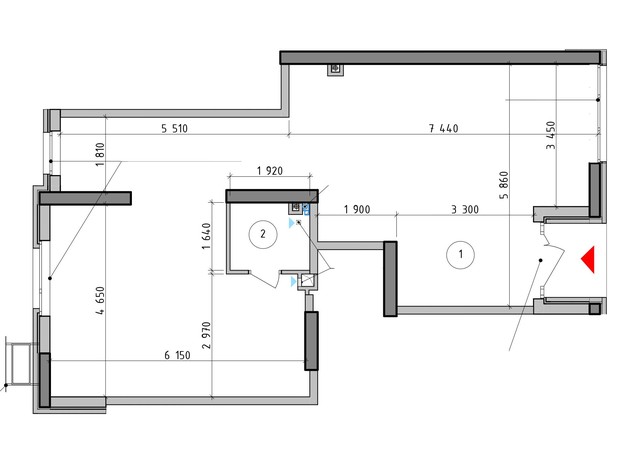 ЖК Оптимісто: планировка помощения 67.59 м²