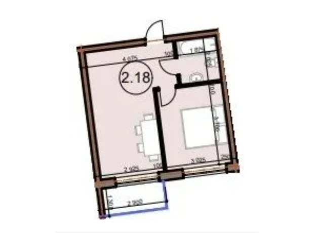 ЖК Do Re Mi Apart: планування 1-кімнатної квартири 35.8 м²