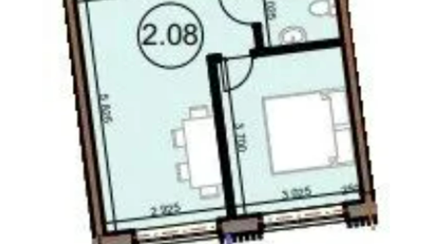 Планування 1-кімнатної квартири в ЖК Do Re Mi Apart 35.8 м², фото 690904
