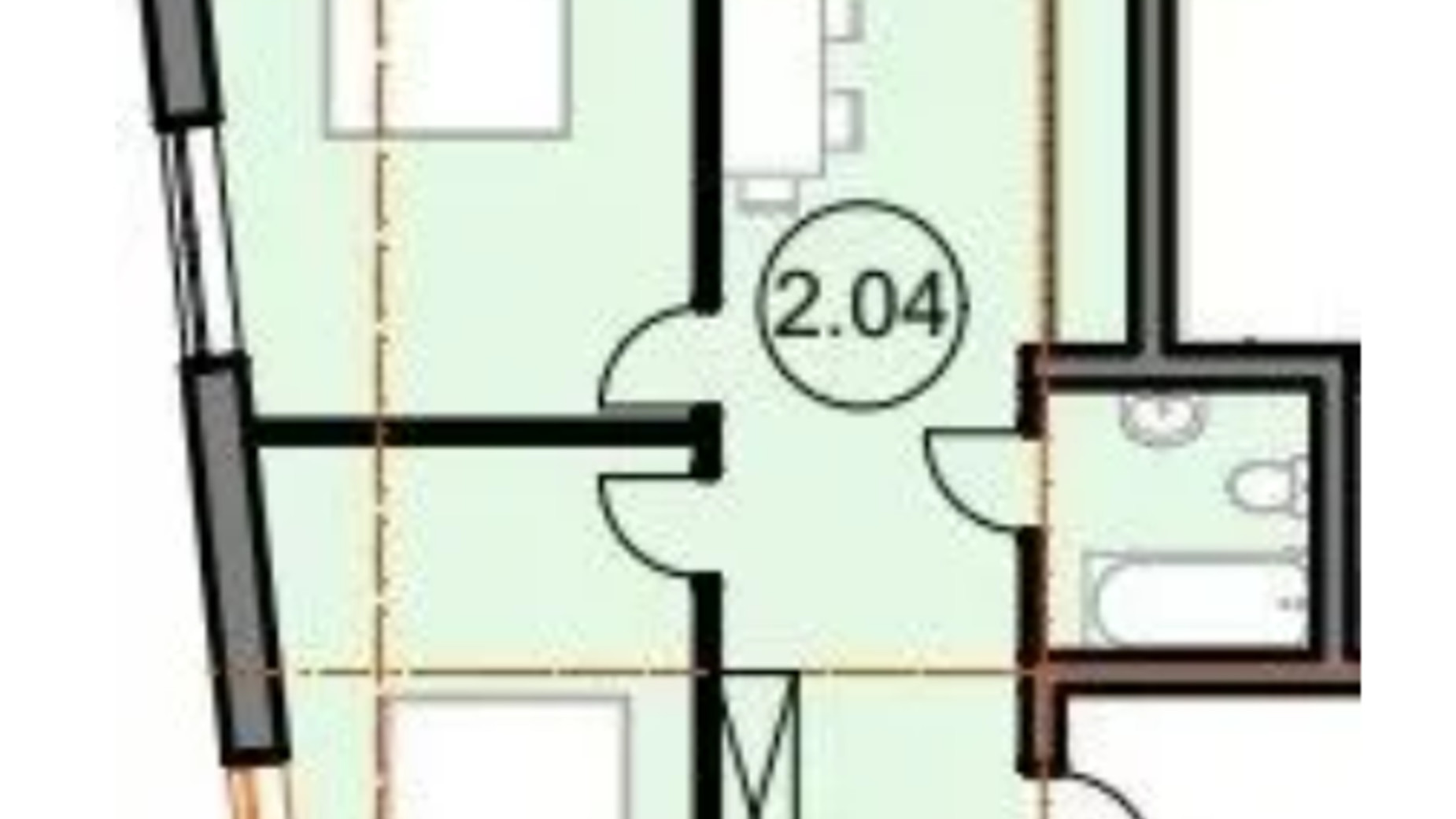 Планування 2-кімнатної квартири в ЖК Do Re Mi Apart 53.74 м², фото 690906