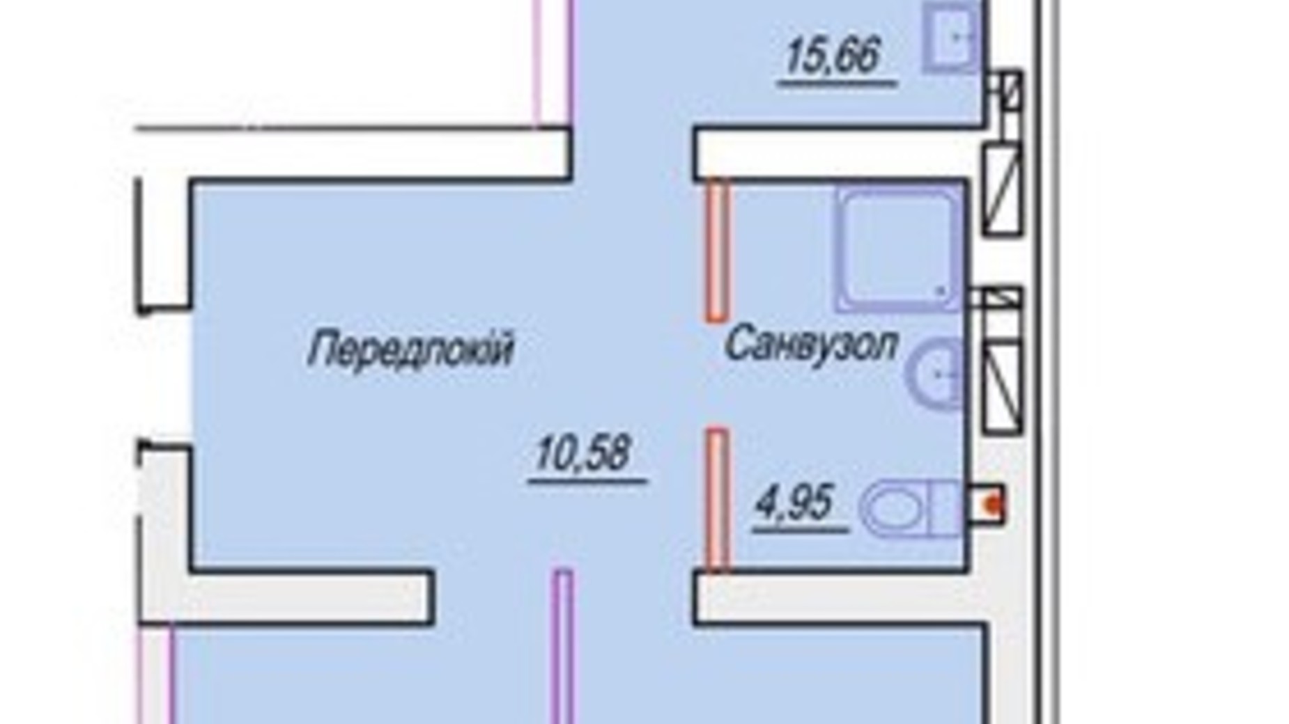 Планировка 2-комнатной квартиры в ЖК Смарт Сити 3 70.77 м², фото 690937