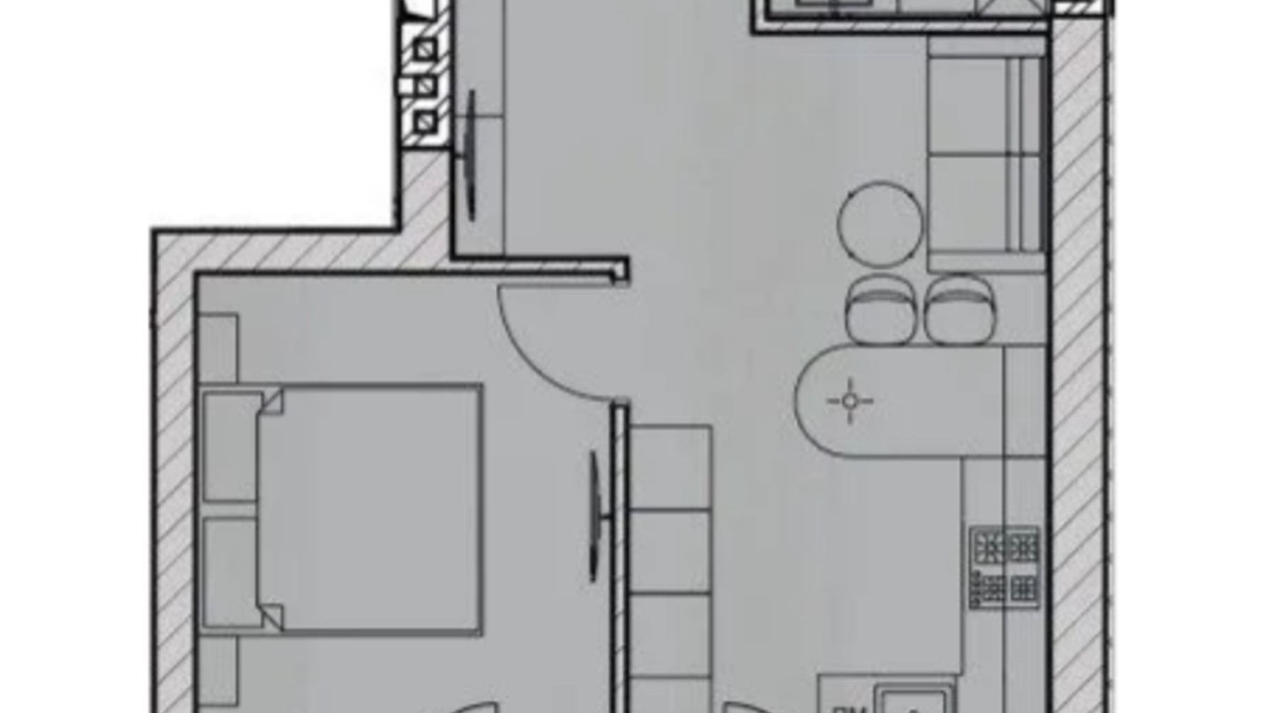 Планировка 1-комнатной квартиры в ЖК Good Home 47.3 м², фото 691551
