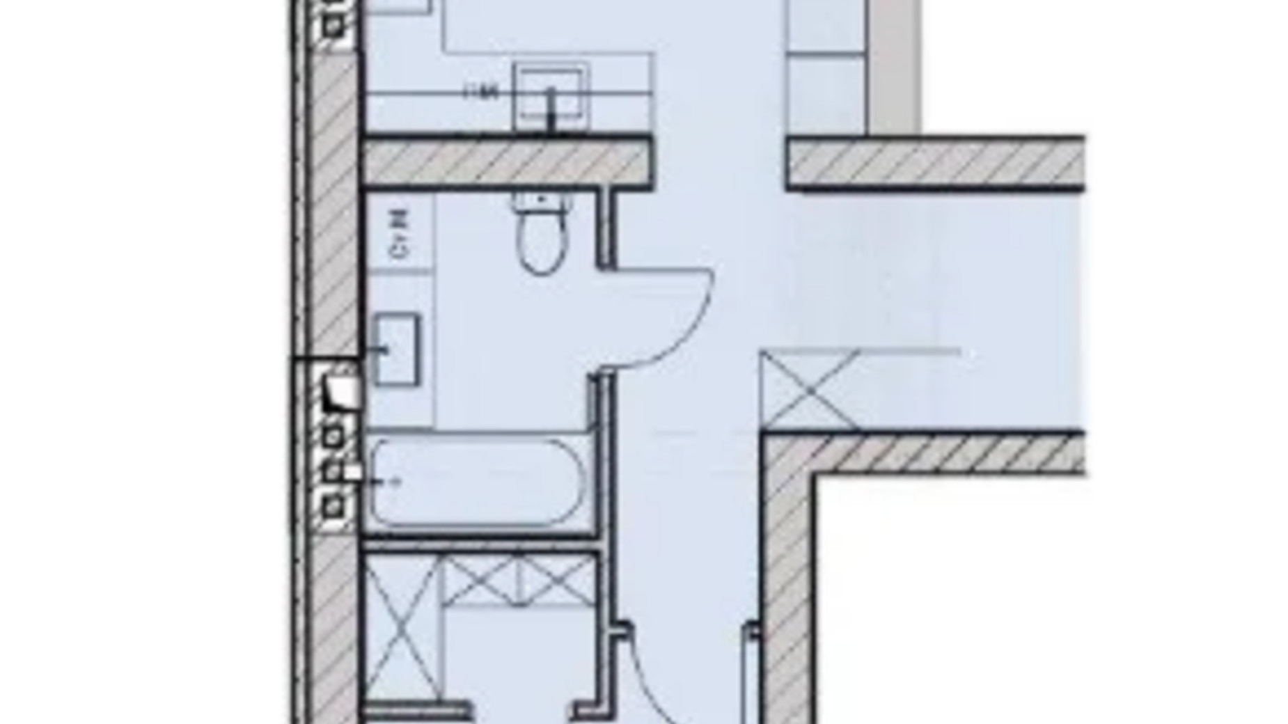 Планировка 1-комнатной квартиры в ЖК Good Home 54 м², фото 691553