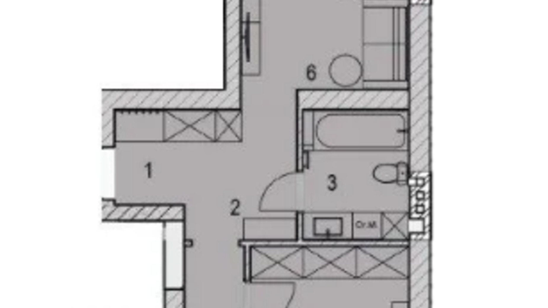Планування 2-кімнатної квартири в ЖК Good Home 70.3 м², фото 691555