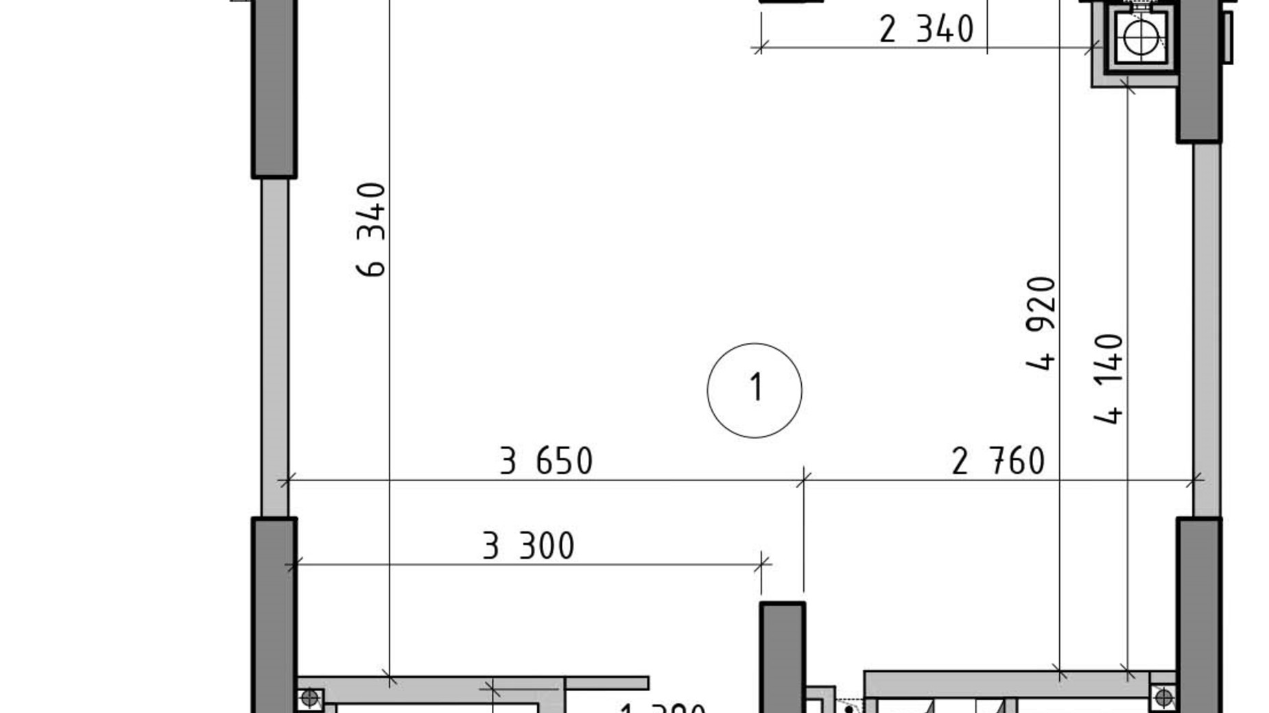 Планировка помещения в ЖК Оптимісто 57.26 м², фото 692046