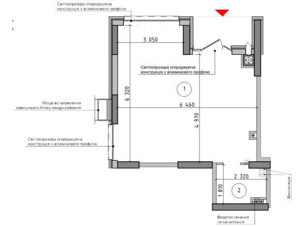 ЖК Оптимісто: планировка помощения 44.77 м²