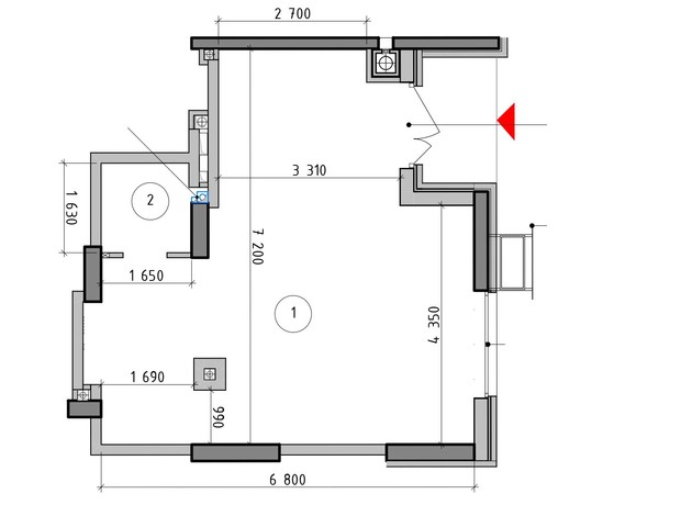 ЖК Оптимісто: планировка помощения 72.76 м²