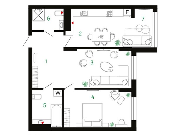 ЖК Comfort Park: планировка 2-комнатной квартиры 70 м²