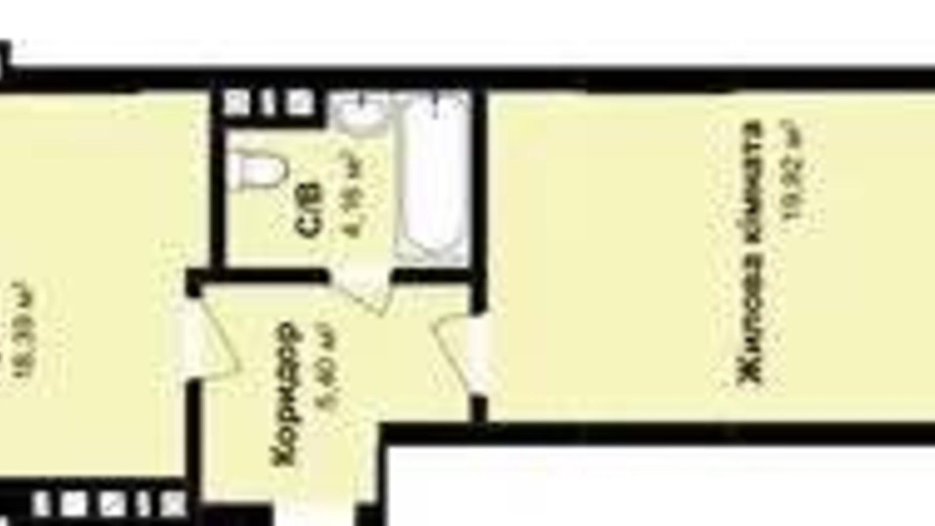 Планування 1-кімнатної квартири в ЖК Comfort Hill 53.38 м², фото 692695