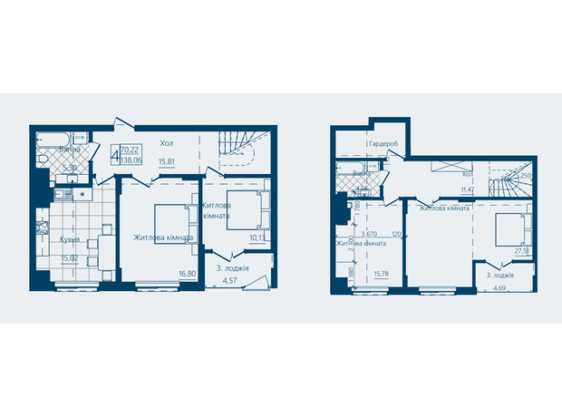 ЖК Престижный 2: планировка 4-комнатной квартиры 138.06 м²