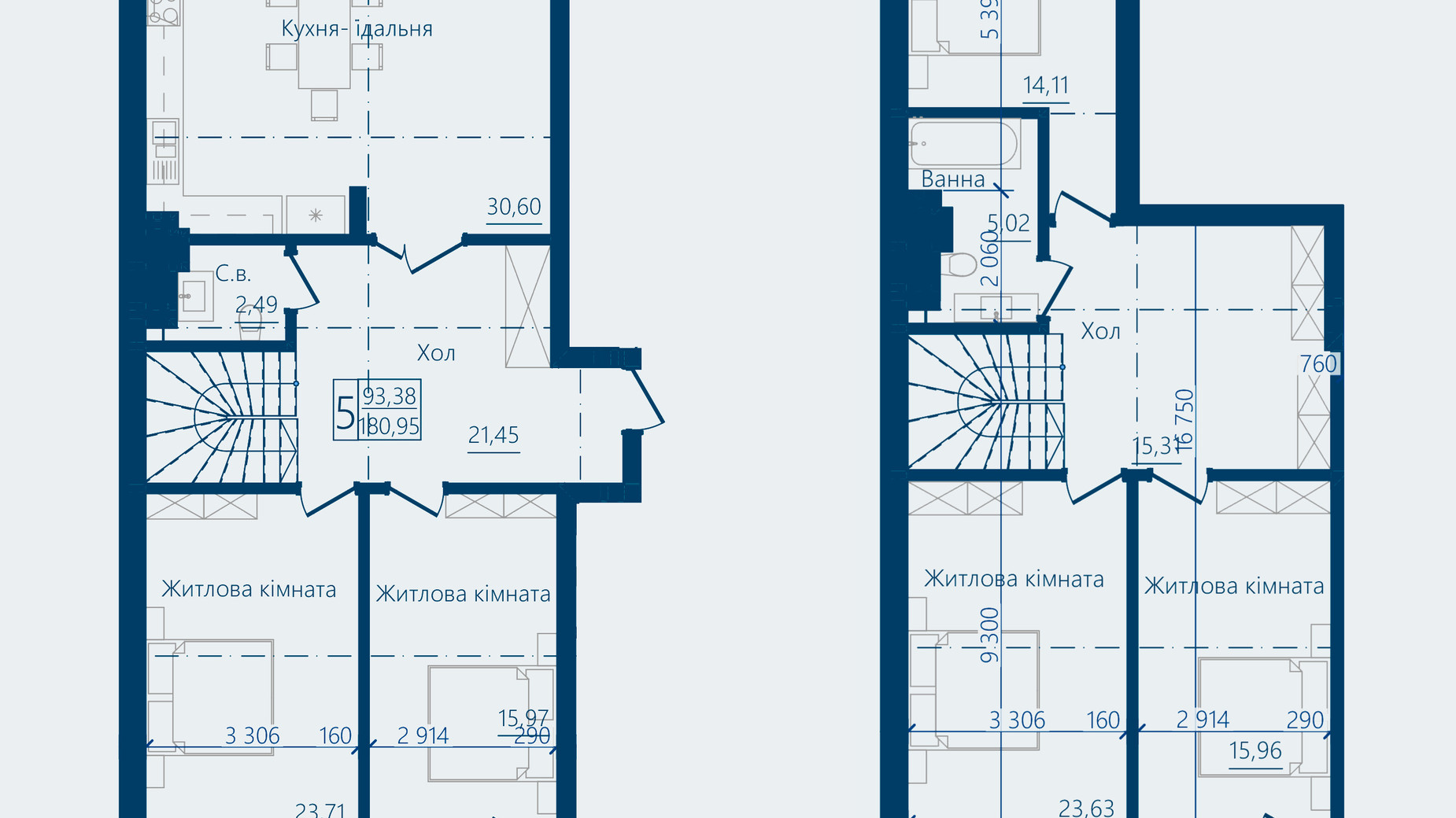 Планировка 5-комнатной квартиры в ЖК Престижный 2 180.95 м², фото 692728