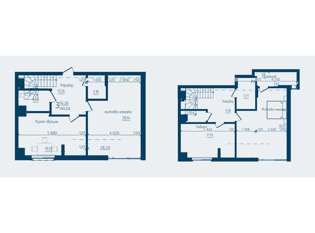 ЖК Престижный 2: планировка 3-комнатной квартиры 140.04 м²