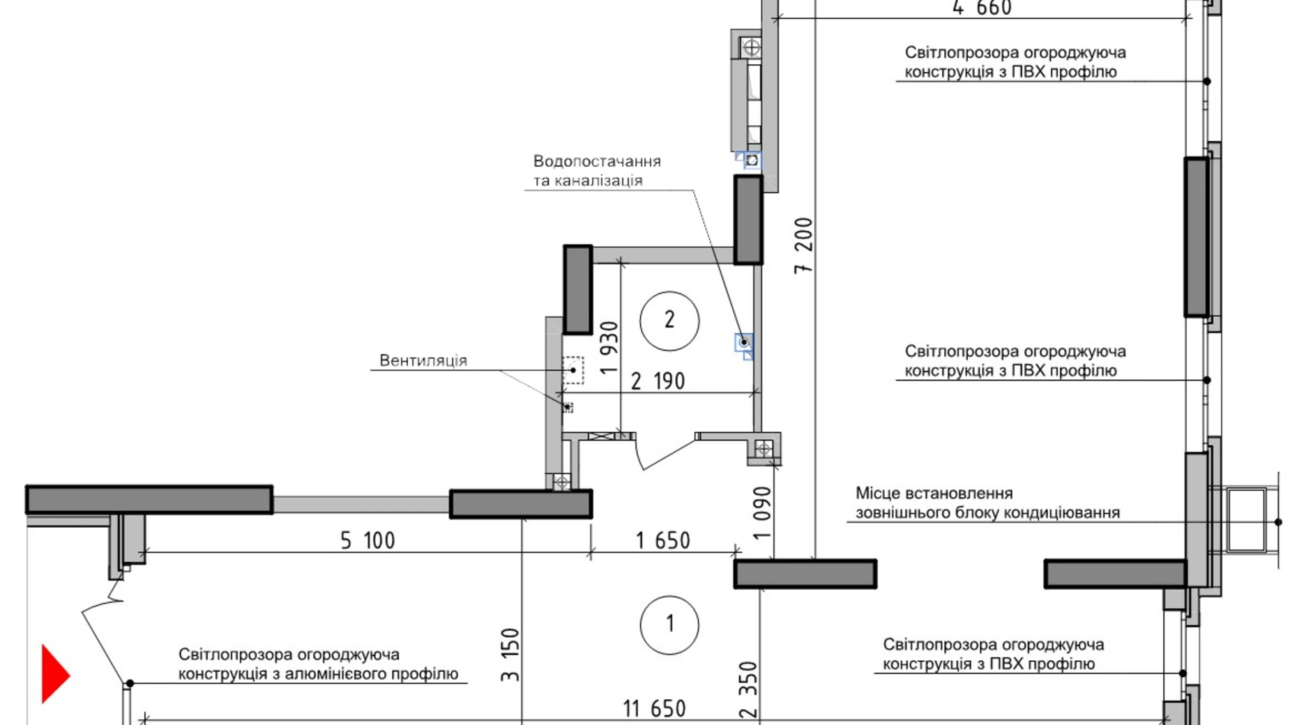 Планування приміщення в ЖК Оптимісто 72.76 м², фото 693381