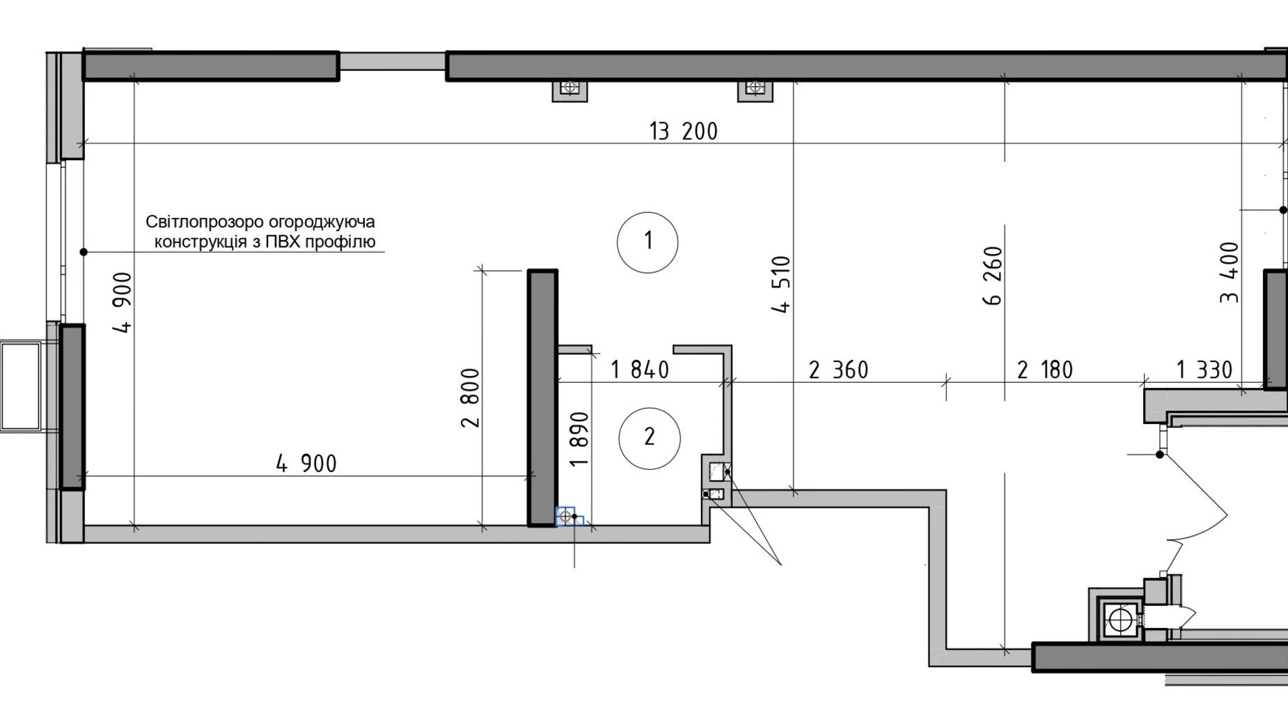 Планування приміщення в ЖК Оптимісто 67.59 м², фото 693389