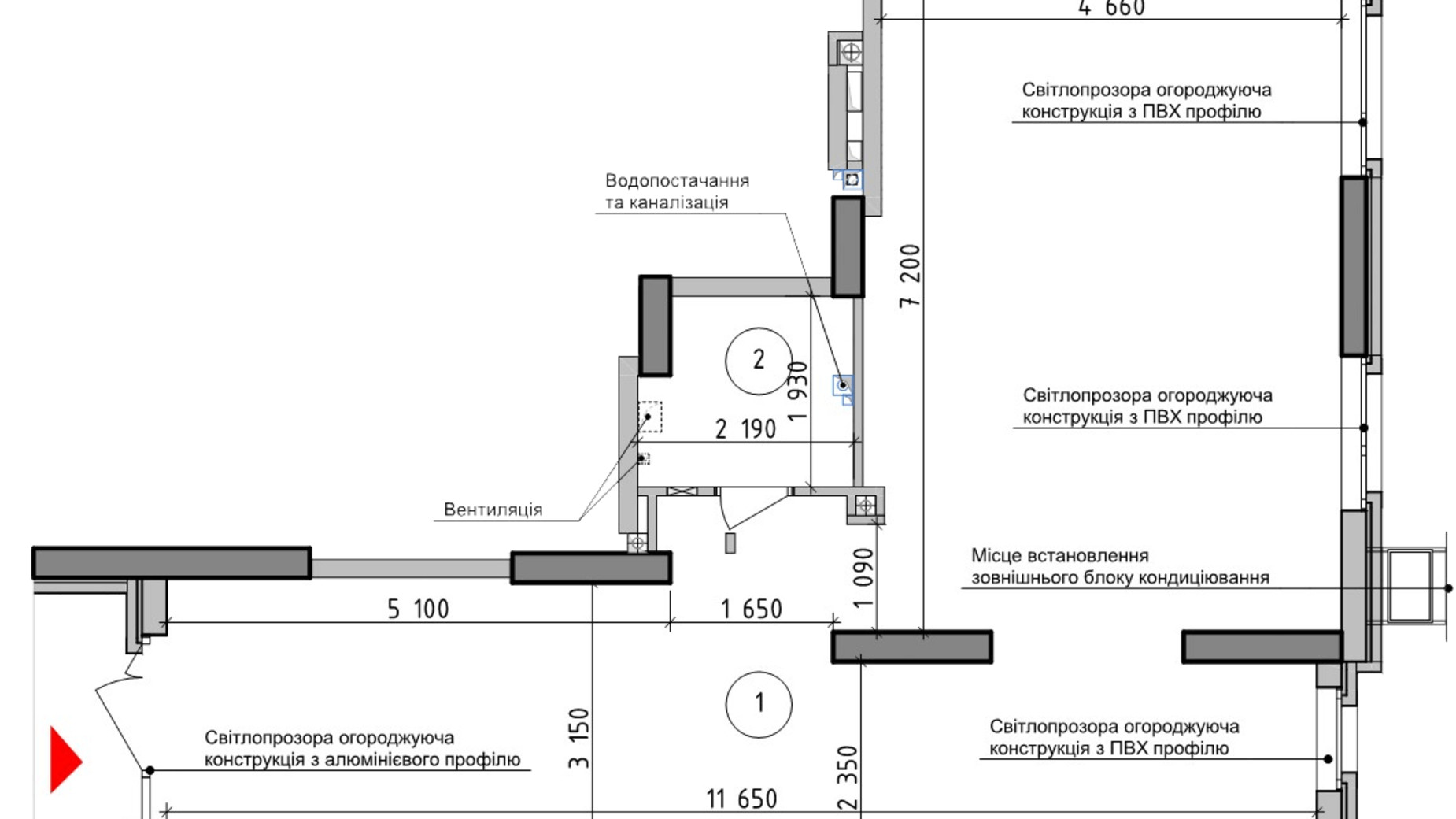 Планировка помещения в ЖК Оптимісто 44.77 м², фото 693392