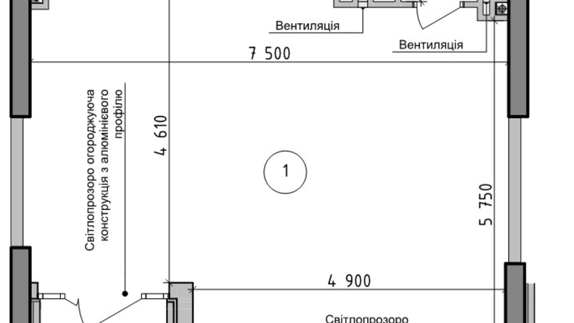 Планування приміщення в ЖК Оптимісто 67.59 м², фото 693393