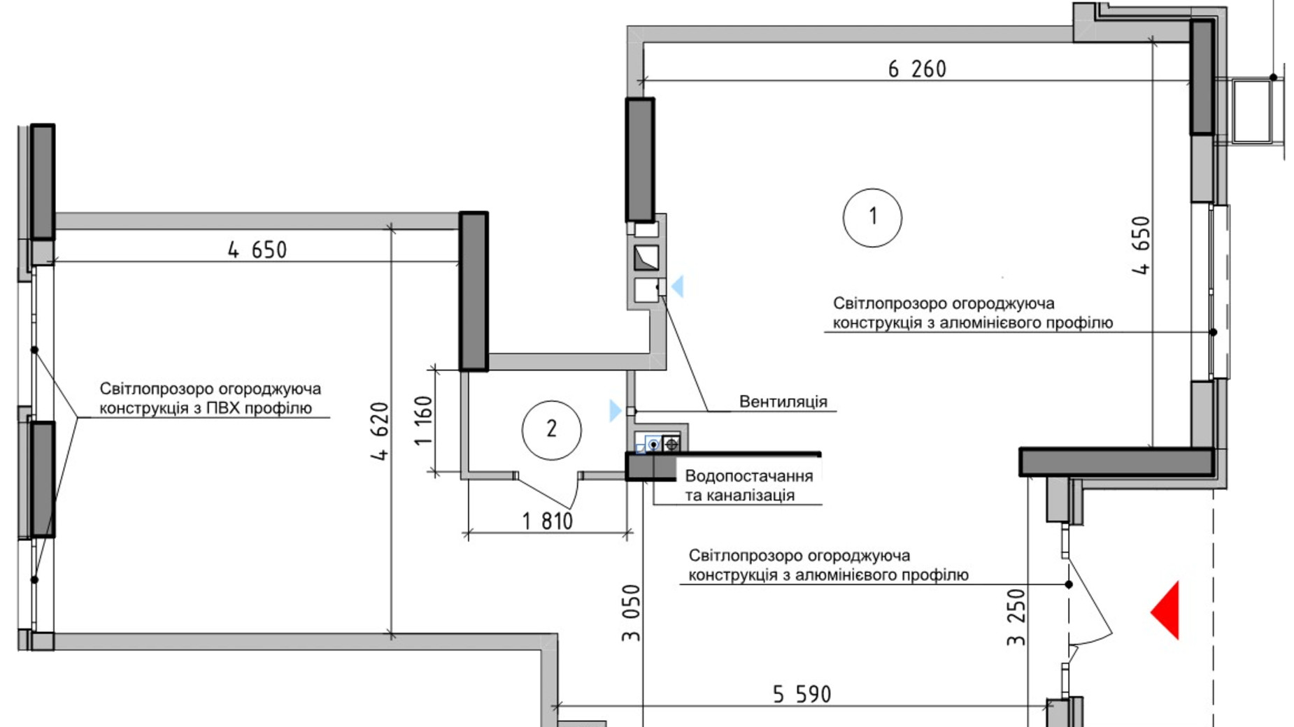 Планування приміщення в ЖК Оптимісто 72.76 м², фото 693406