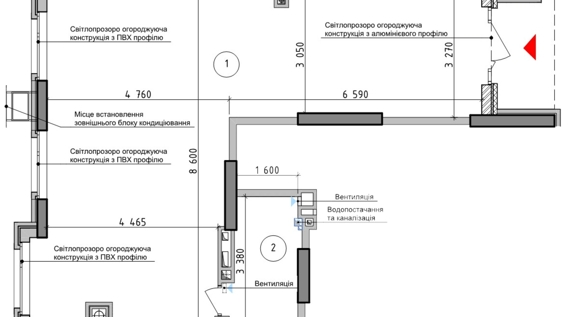Планування приміщення в ЖК Оптимісто 67.59 м², фото 693410