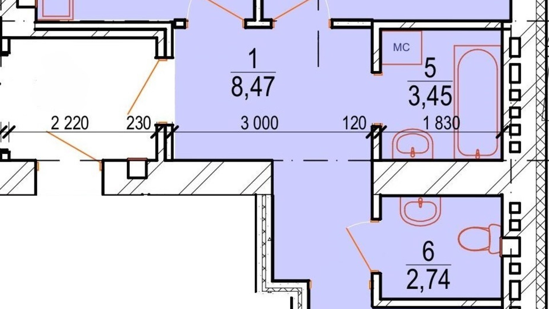 Планировка 2-комнатной квартиры в ЖК Озерный 56.68 м², фото 693444