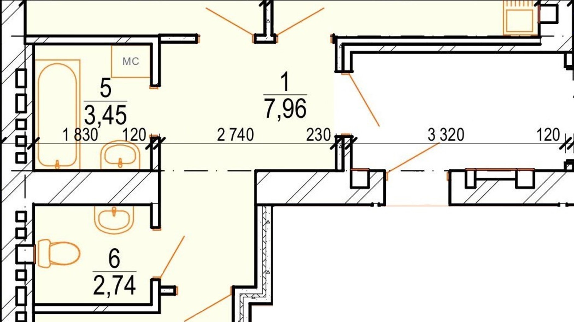 Планировка 2-комнатной квартиры в ЖК Озерный 60.98 м², фото 693456