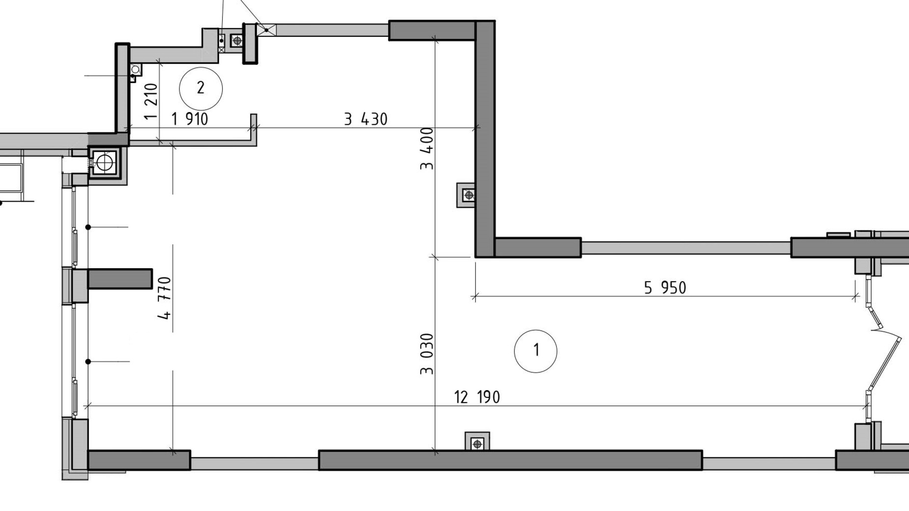 Планировка помещения в ЖК Оптимісто 44.77 м², фото 695392