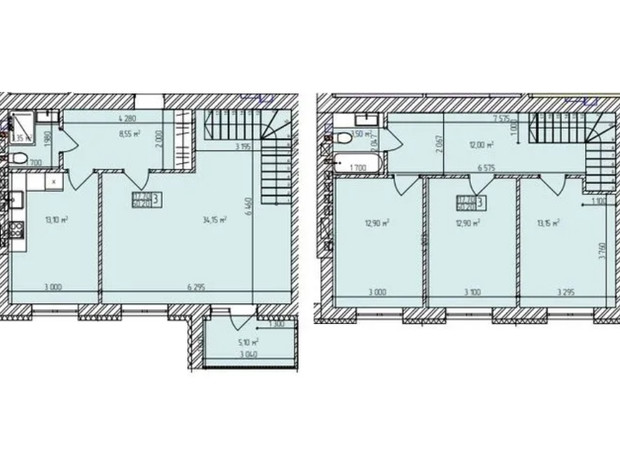 ЖК Автобіографія Парк: планування 3-кімнатної квартири 117.7 м²