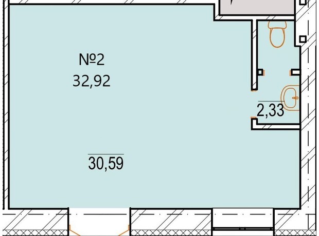 ЖК Озерный: планировка помощения 32.92 м²