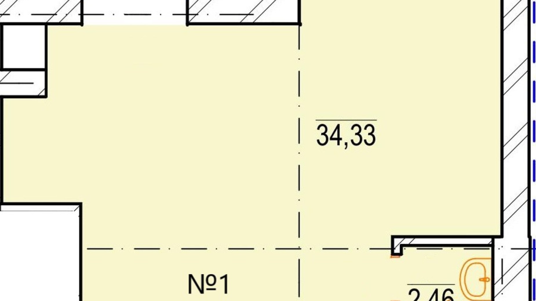 Планировка торгового помещения в ЖК Озерный 36.79 м², фото 696516