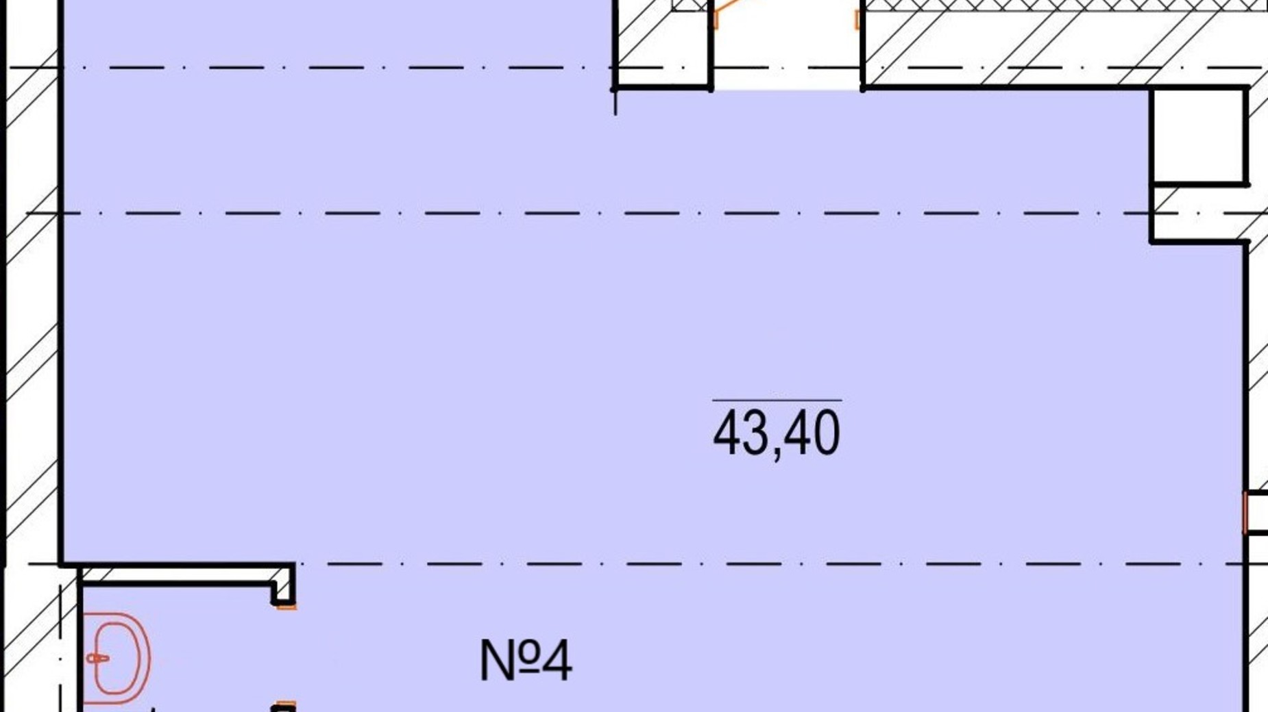 Планировка торгового помещения в ЖК Озерный 45.63 м², фото 696520