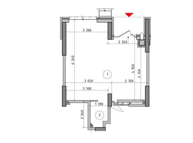 ЖК Оптимісто: планування приміщення 57.26 м²