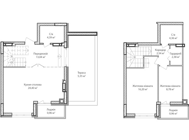 ЖК Синергія Сіті: планування 2-кімнатної квартири 59 м²