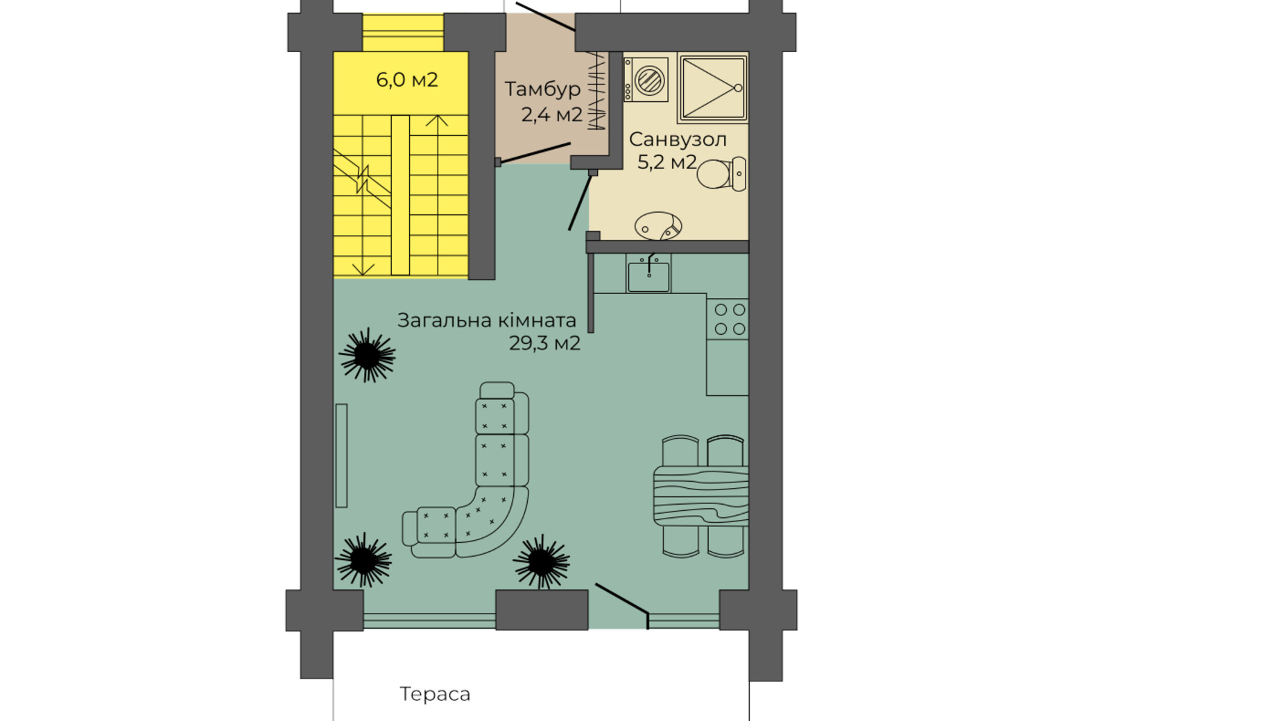 Планировка таунхауса в Таунхаус Premium Space 116.5 м², фото 700182