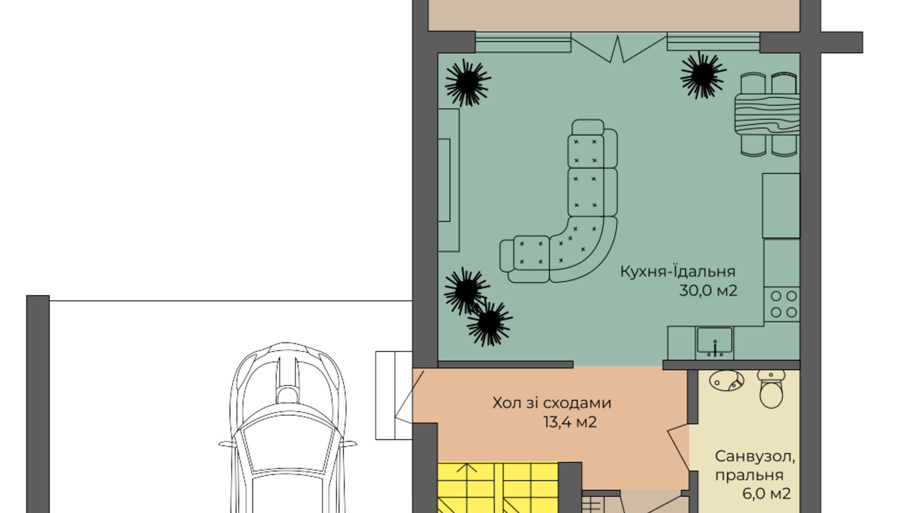 Планировка дуплекса в Таунхаус Premium Space 207.5 м², фото 700189