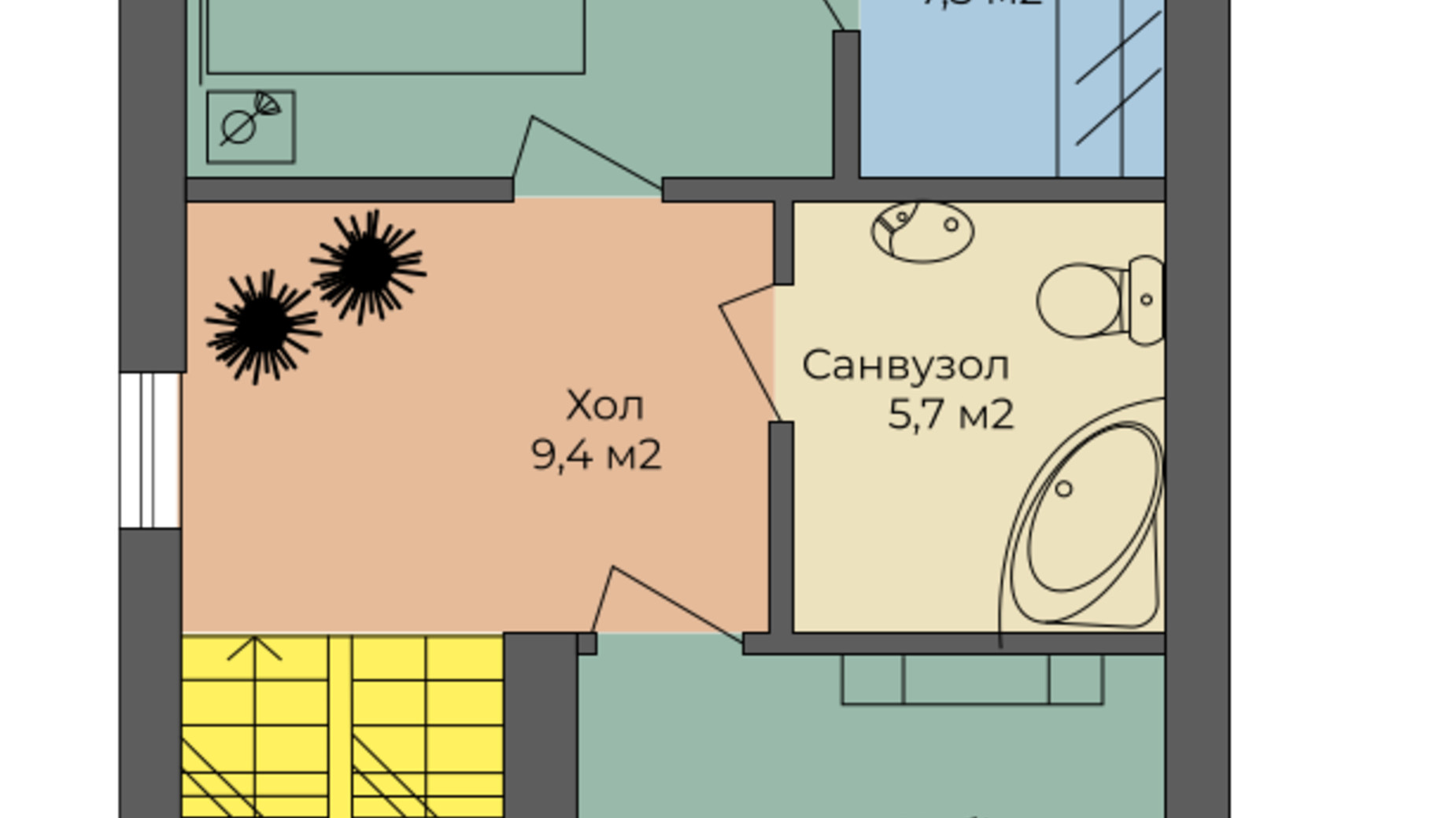 Планировка дуплекса в Таунхаус Premium Space 207.5 м², фото 700190