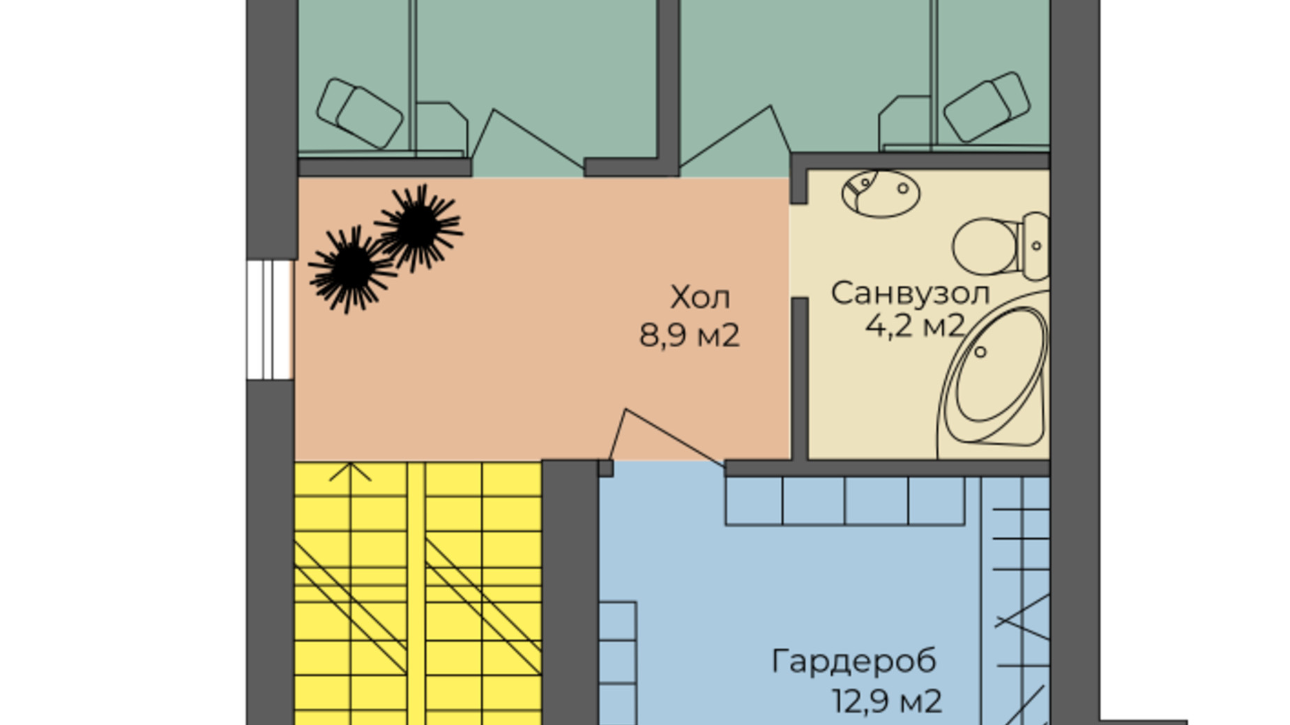 Планировка дуплекса в Таунхаус Premium Space 207.5 м², фото 700191
