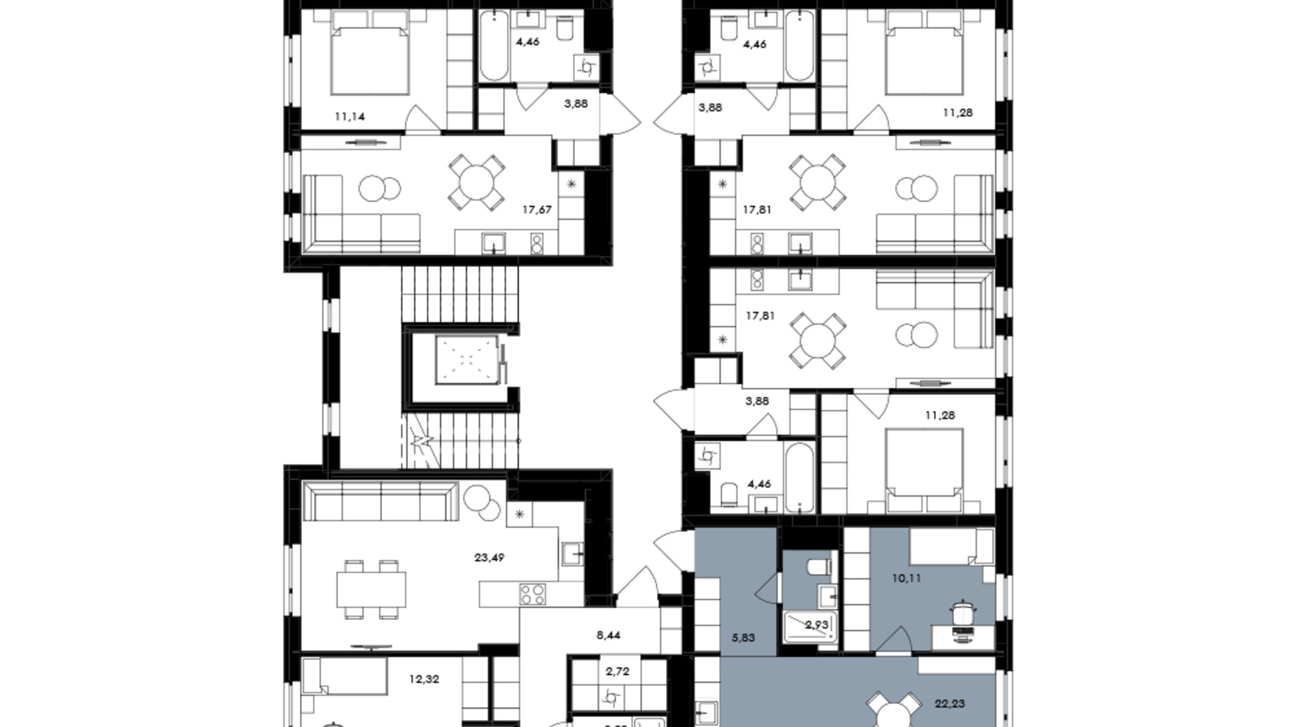 Планировка 2-комнатной квартиры в ЖК Avalon Holiday One 66 м², фото 703087