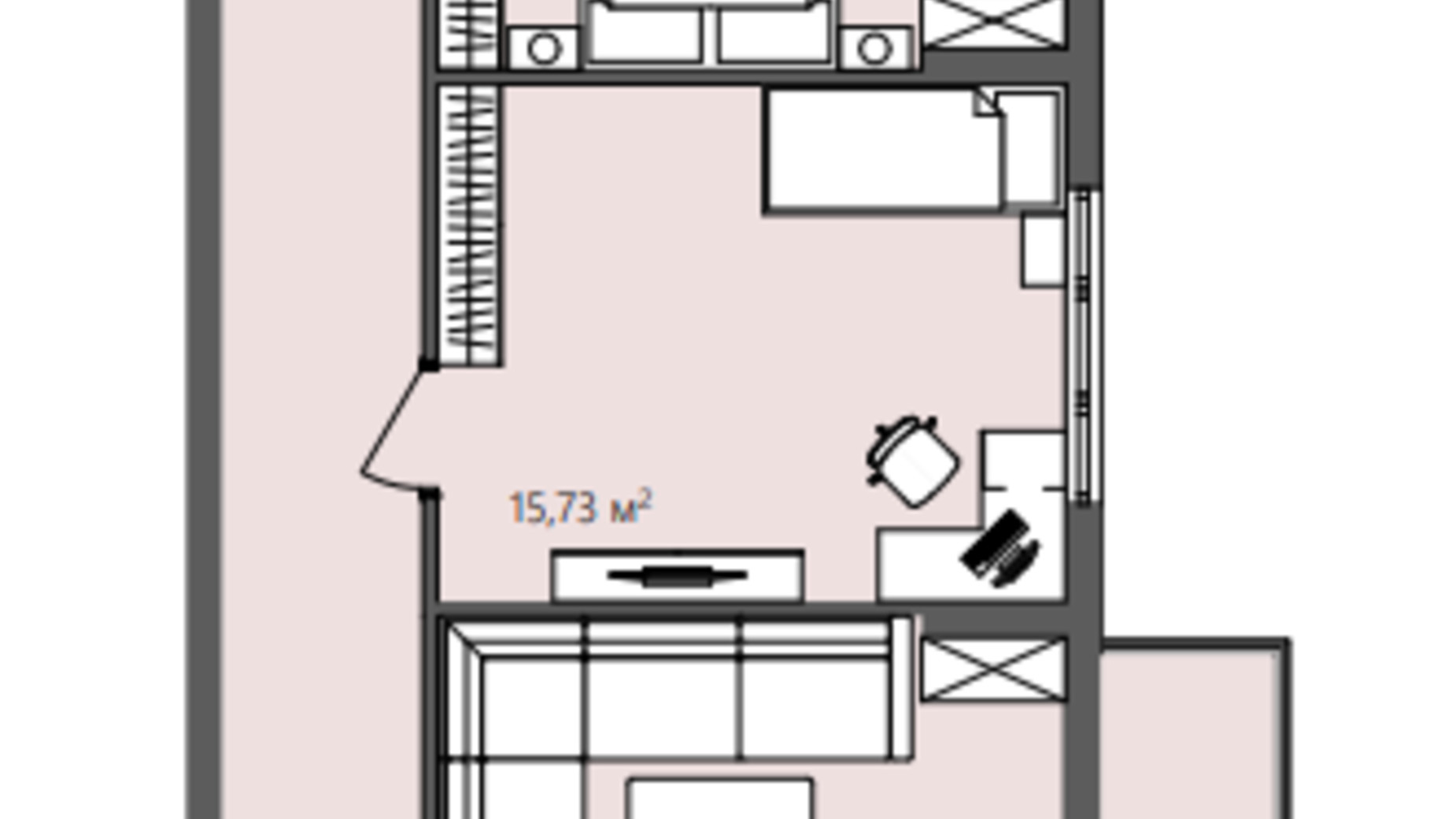 Планування 3-кімнатної квартири в ЖК Greenhouse City 92.2 м², фото 703484