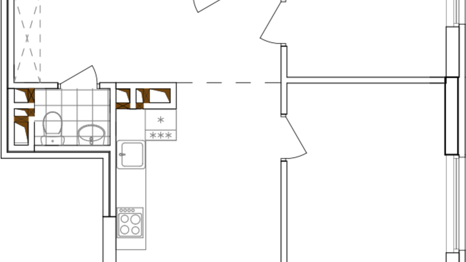 Планування 2-кімнатної квартири в ЖК Варшавський 3 61.5 м², фото 705367