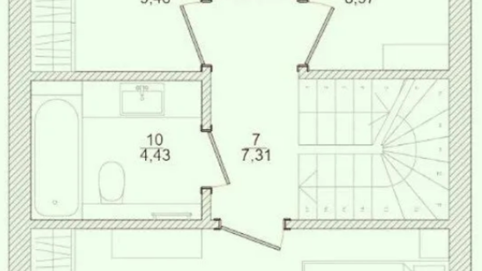 Планировка таунхауса в КГ Екохаус 90 м², фото 706778