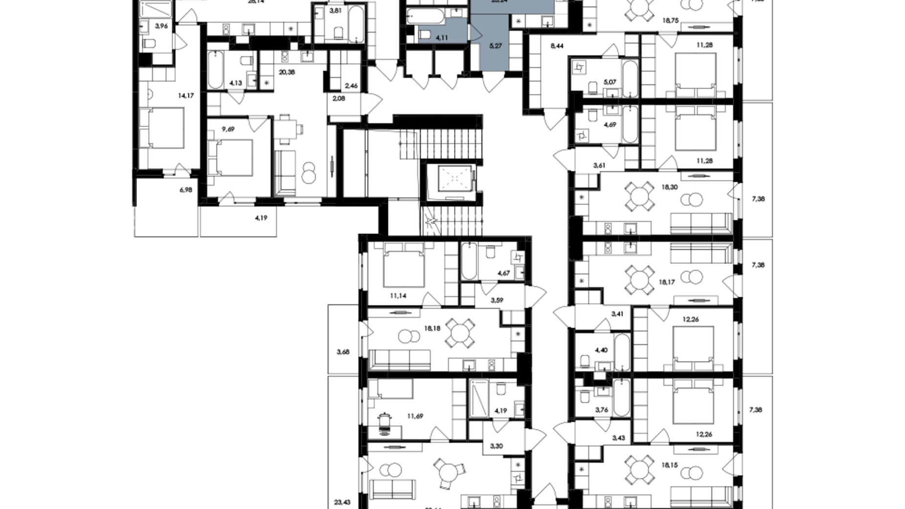 Планировка 2-комнатной квартиры в ЖК Avalon Holiday One 76 м², фото 708044