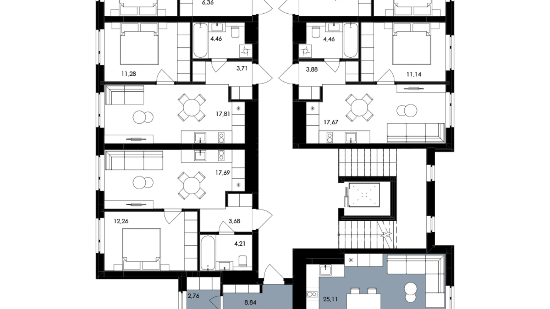 Планировка 2-комнатной квартиры в ЖК Avalon Holiday One 70 м², фото 708059