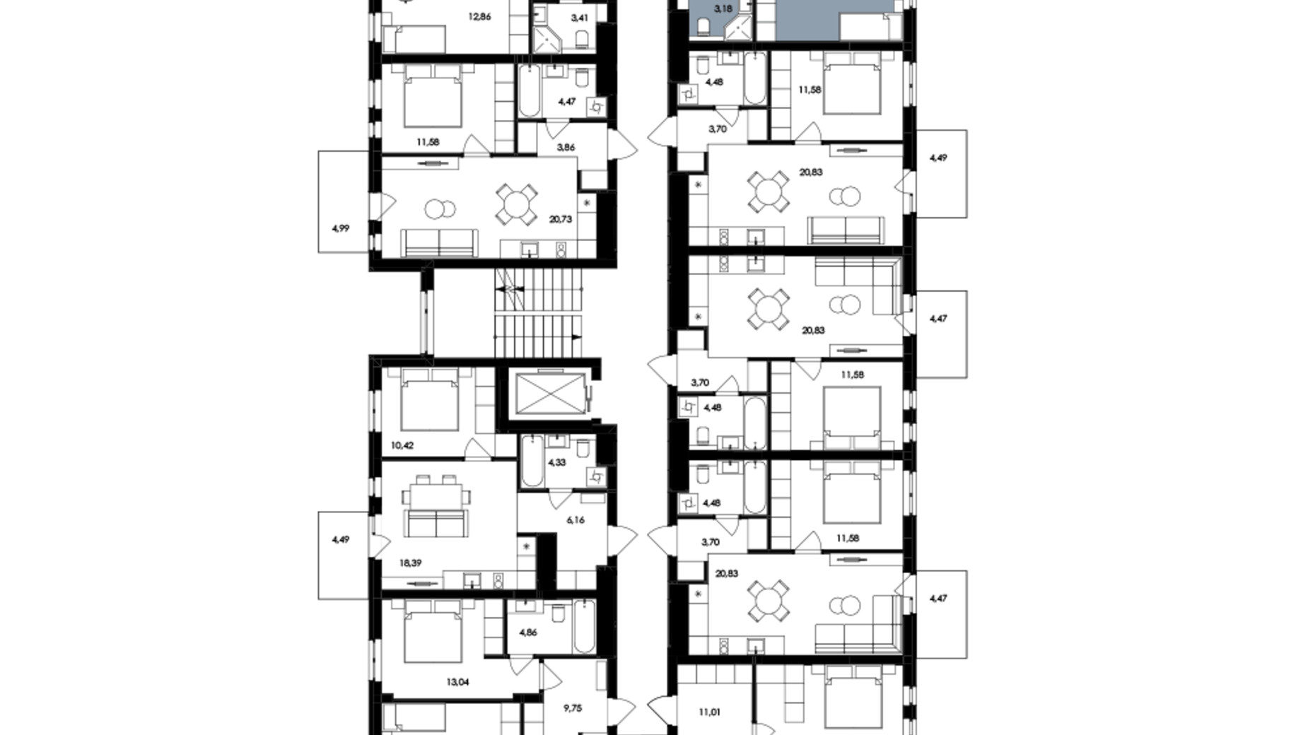 Планування 2-кімнатної квартири в ЖК Avalon Holiday 64 м², фото 709022