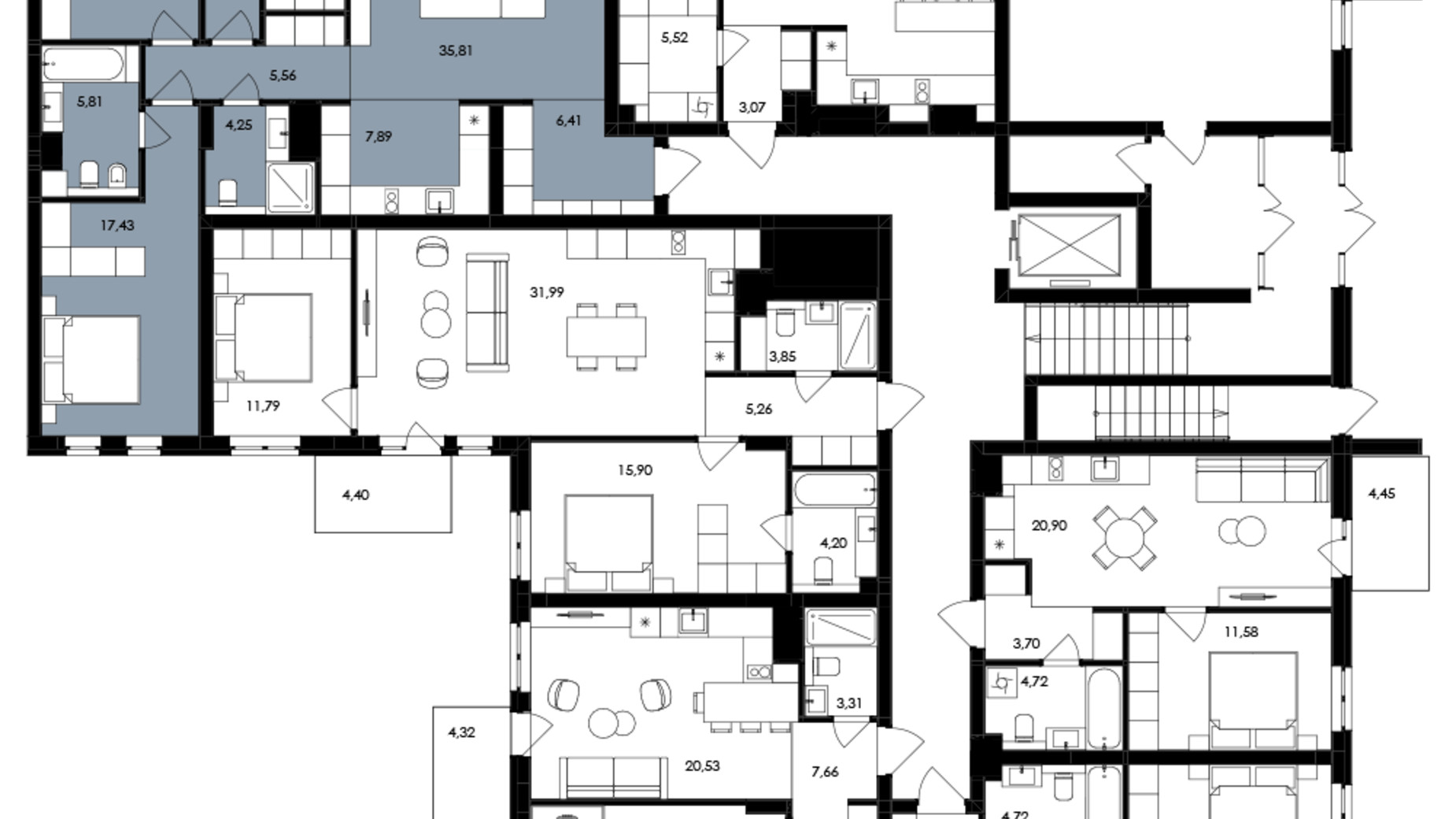 Планування 3-кімнатної квартири в ЖК Avalon Holiday 110 м², фото 709043