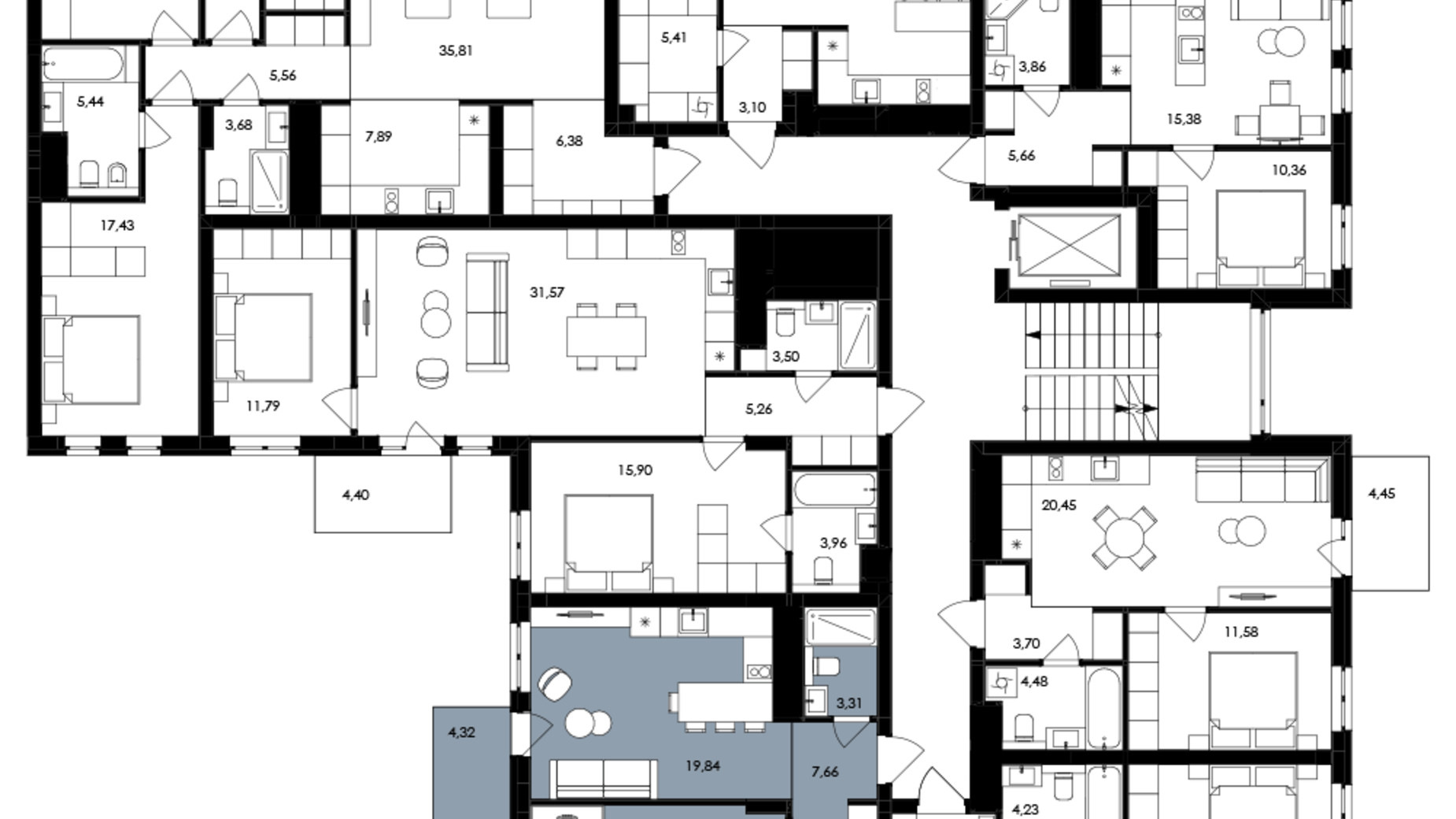 Планування 2-кімнатної квартири в ЖК Avalon Holiday 67 м², фото 709051
