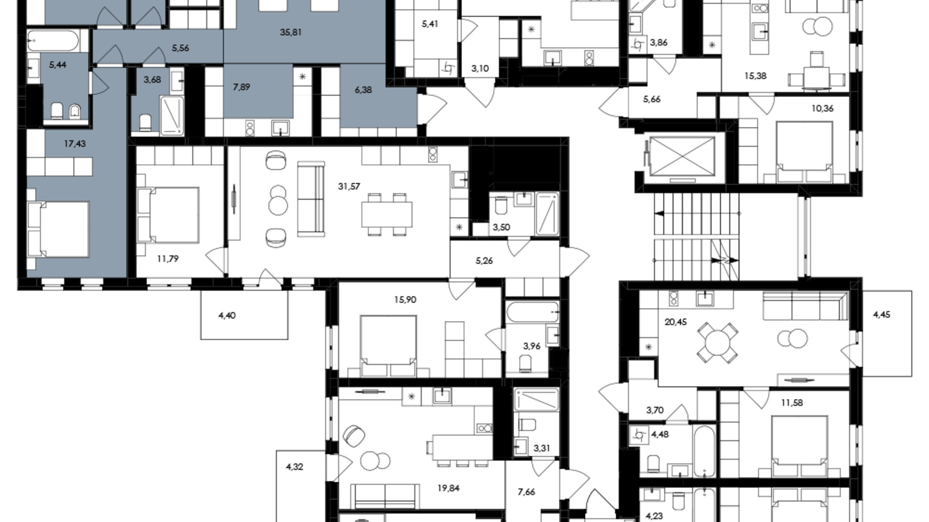 Планування 3-кімнатної квартири в ЖК Avalon Holiday 109 м², фото 709053