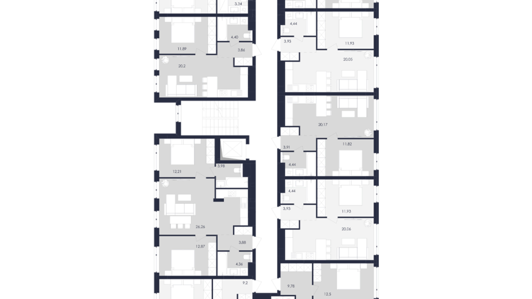 Планировка 2-комнатной квартиры в ЖК Avalon Holiday 68 м², фото 709088