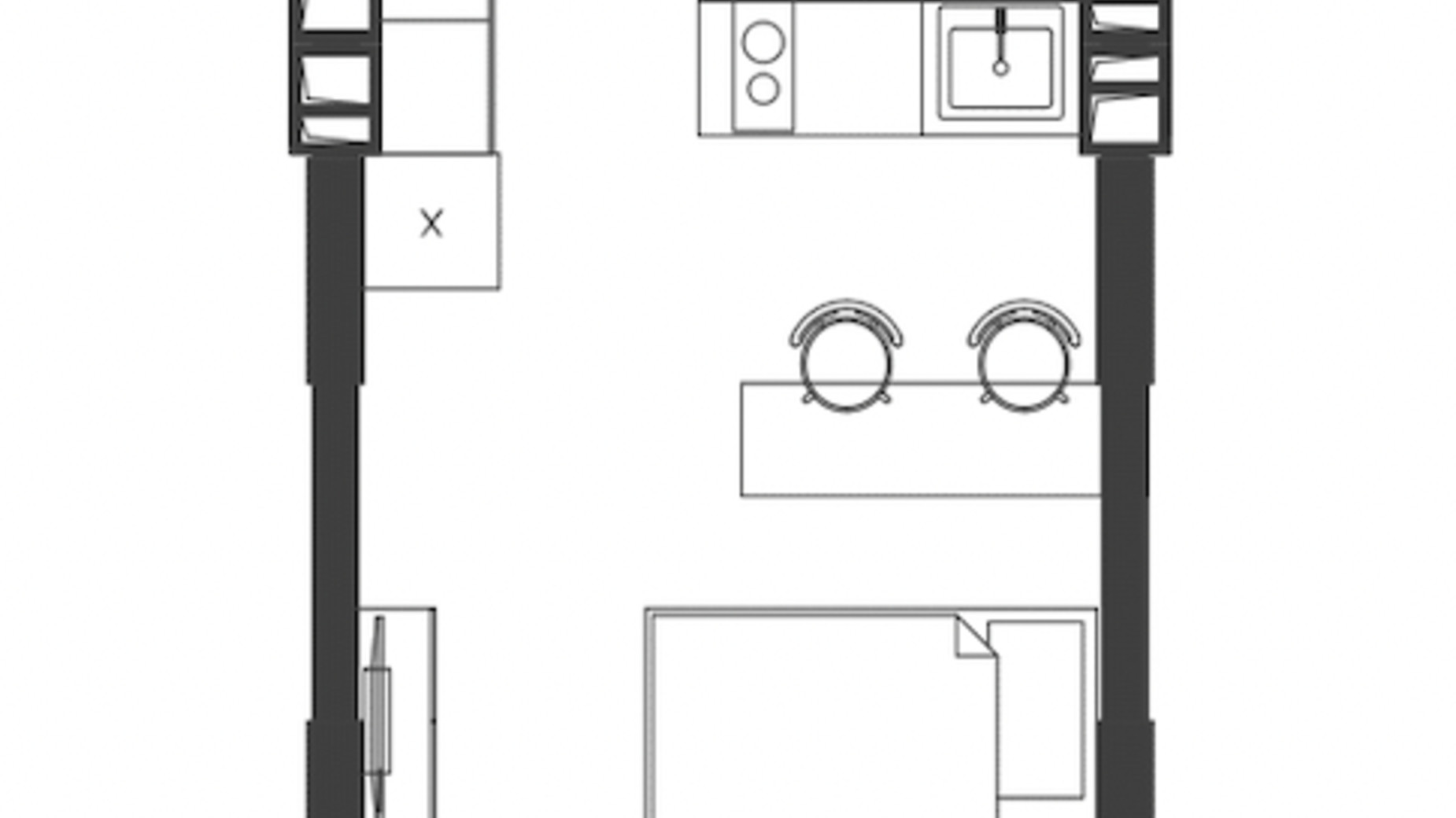 Планировка смарт квартиры в ЖК Nagirniy House 25.43 м², фото 709246
