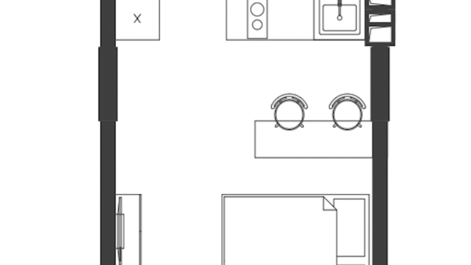 Планування смарт квартири в ЖК Nagirniy House 26.41 м², фото 709291