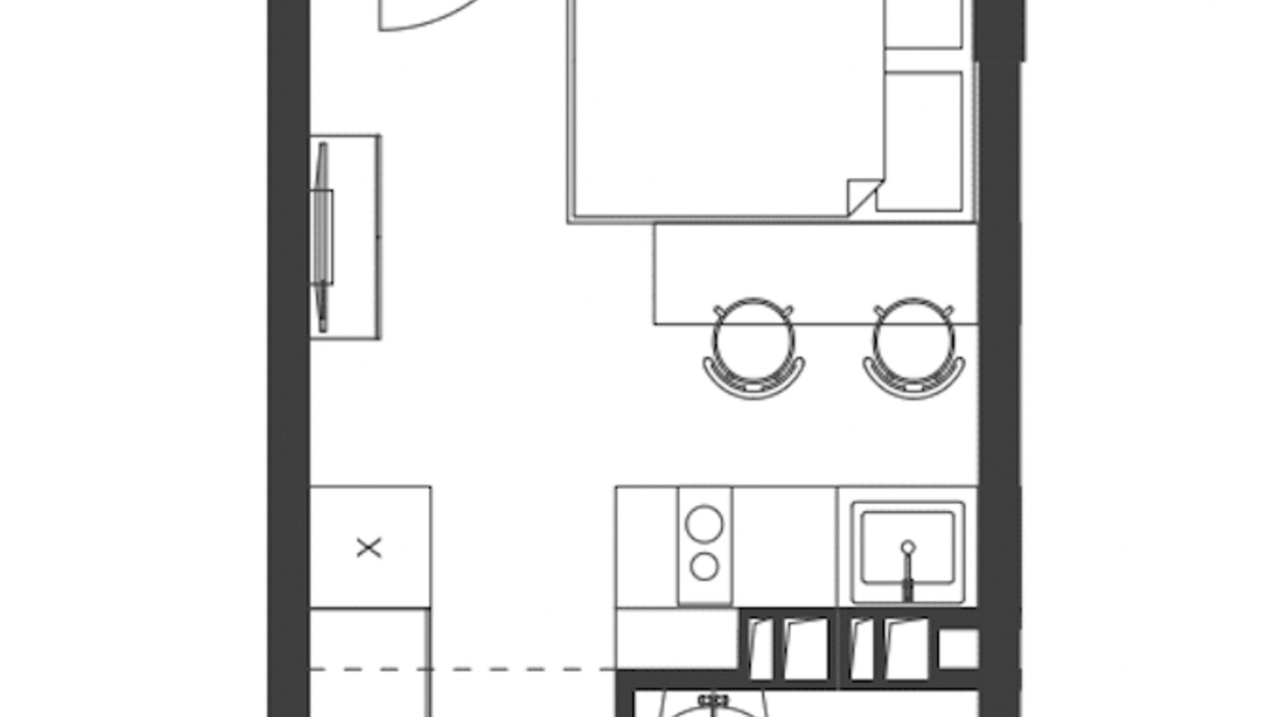 Планування 1-кімнатної квартири в ЖК Nagirniy House 22.15 м², фото 709294