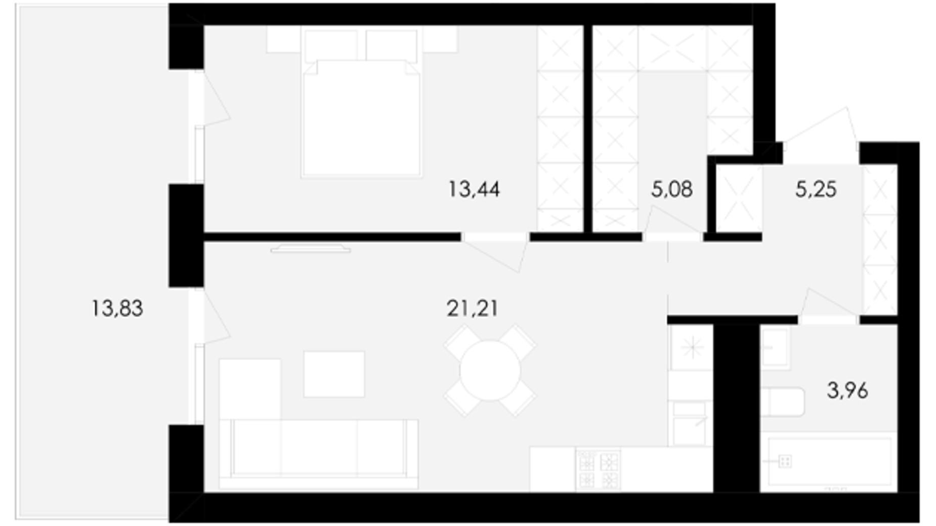 Планировка 1-комнатной квартиры в ЖК Avalon Yard 53 м², фото 709850